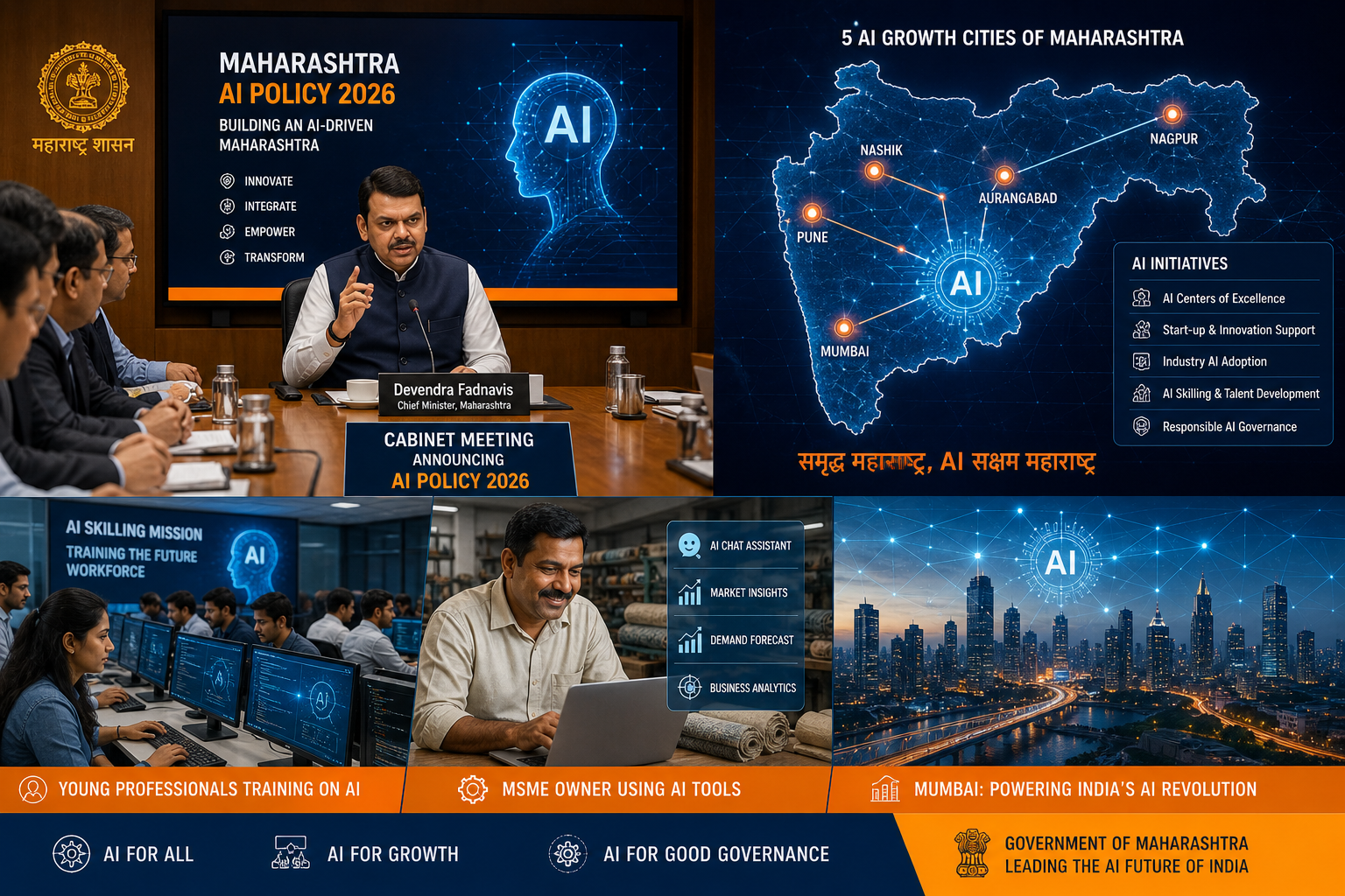 Maharashtra का AI Revolution! ₹10,000 करोड़ Investment, 1.5 लाख Jobs और 5 AI Cities — CM Fadnavis का सबसे बड़ा दांव!