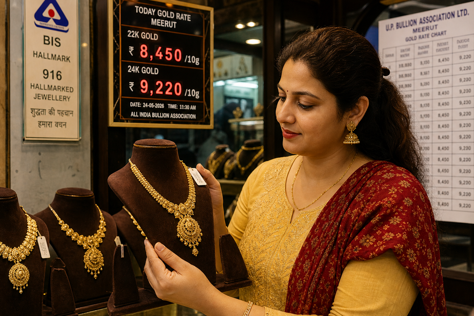 मेरठ में आज सोने का भाव — 3 मई 2026 | 22 Carat और 24 Carat Gold Rate, खरीदें या रुकें? पूरी जानकारी यहाँ!